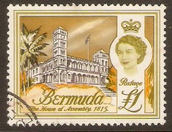 Bermuda 1962 1 Black, yell-olive and yell-grn. SG179.